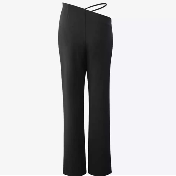 Unbranded black sexy asymmetrical trousers SMALL - Picture 2 of 3